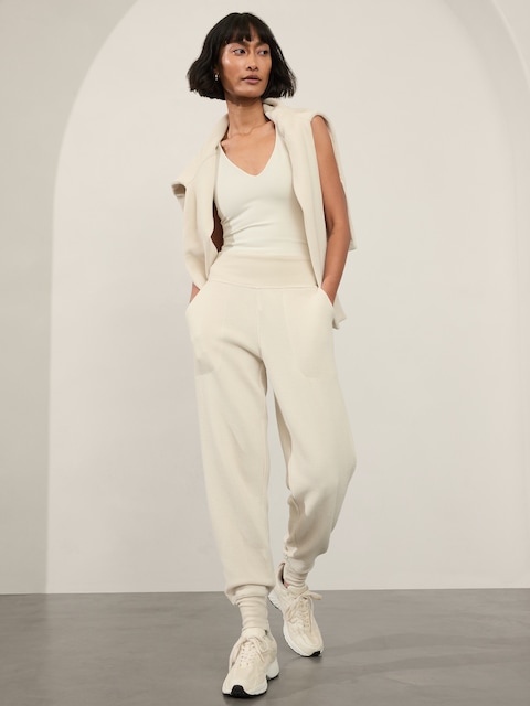 Coaster Luxe Waffle High Rise Jogger - Beige