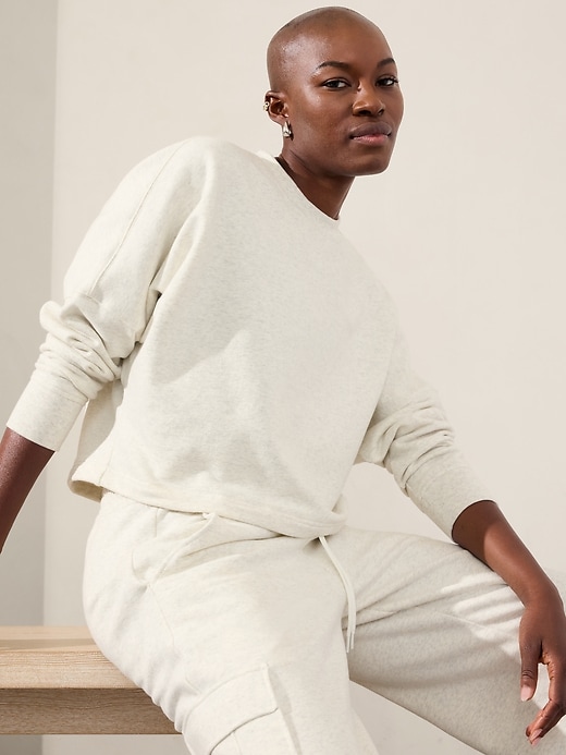 Image number 1 showing, Easy Fleece Dolman Crop Sweatshirt