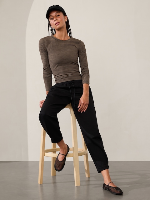 Renew Seamless Crewneck Top - Brown