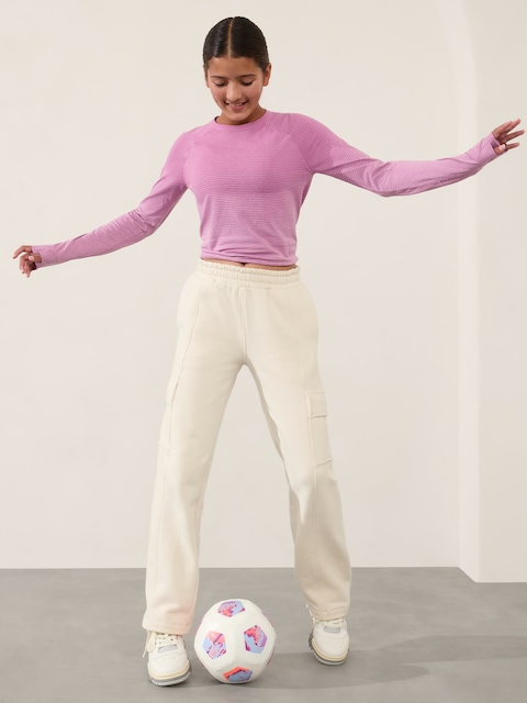 Athleta Girl All Day Cargo Straight Leg Pant - Bone