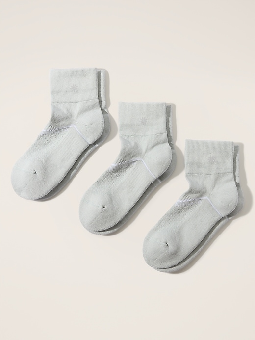 View large product image 1 of 3. Athleta Everyday Quarter Crew Sock 3-Pack