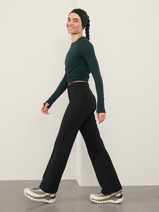 L'image numéro 5 présente Pantalon semi-évasé à taille haute Glacier