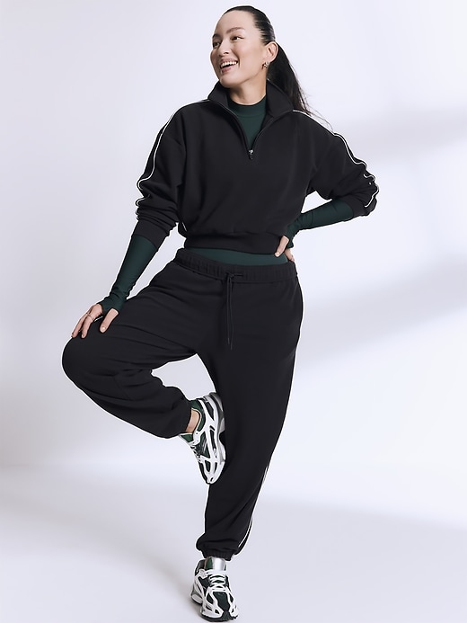 Image number 1 showing, Forever Fleece 1/2 Zip High Hip Piping Sweatshirt