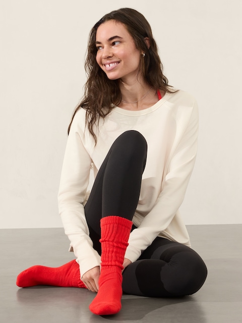 Cloud Scrunch Sock - Red