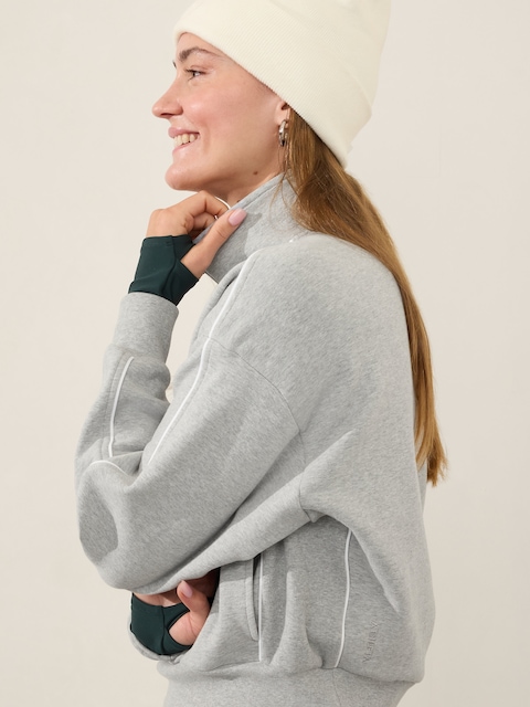 Forever Fleece 1/2 Zip High Hip Piping Sweatshirt - Multi