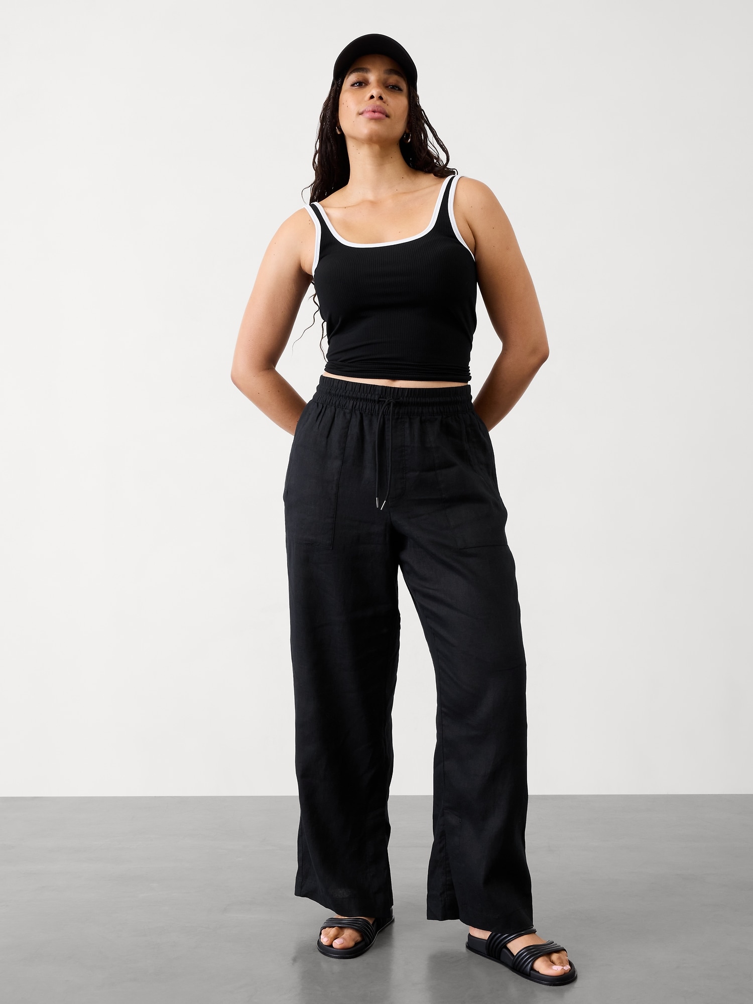 Retreat Linen High Rise Wide Leg Pant