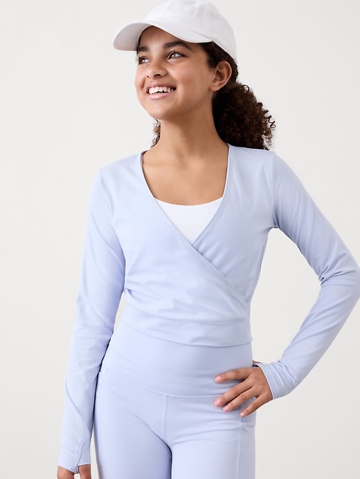 Image number 1 showing, Athleta Girl Right Moves Wrap Top