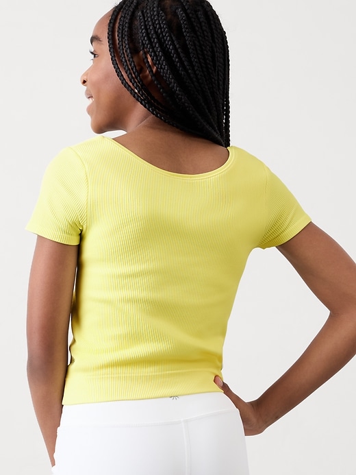 Image number 2 showing, Athleta Girl Rise Above Rib Crop Tee