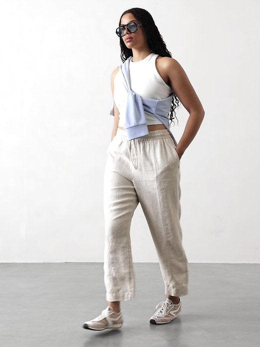 Image number 4 showing, Retreat High Rise Linen Ankle Pant