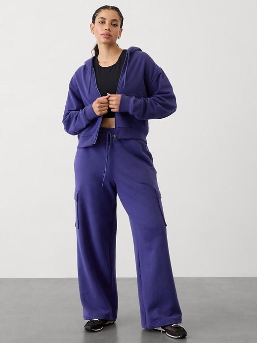 Image number 5 showing, Easy Fleece Mid Rise Straight Cargo Pant