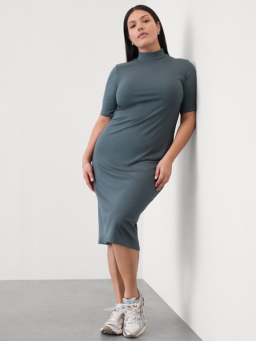 Image number 6 showing, Signature Rib Mock Neck Dress