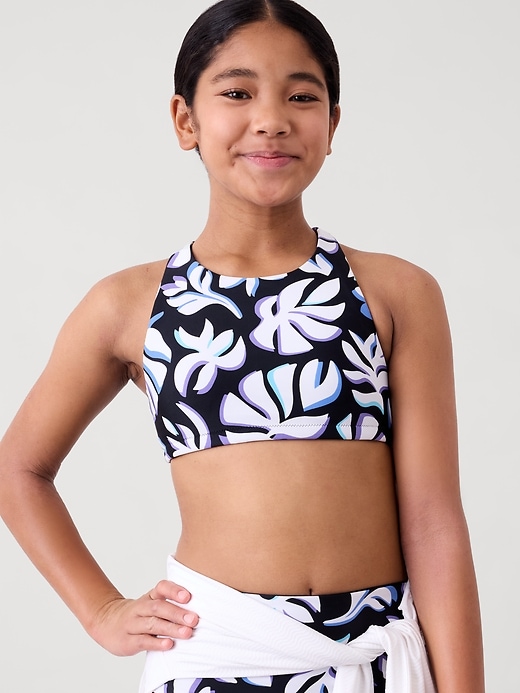 Image number 1 showing, Athleta Girl Reversible High Neck Bikini Top