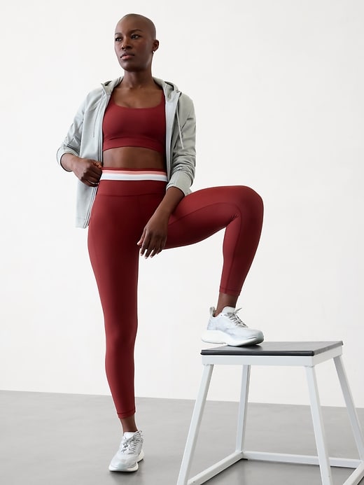 L'image numéro 1 présente Legging 7/8 taille haute à rayures et poches dissimulées Interval