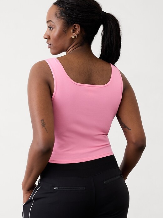 Image number 6 showing, Signature Rib Square Neck Crop Tank