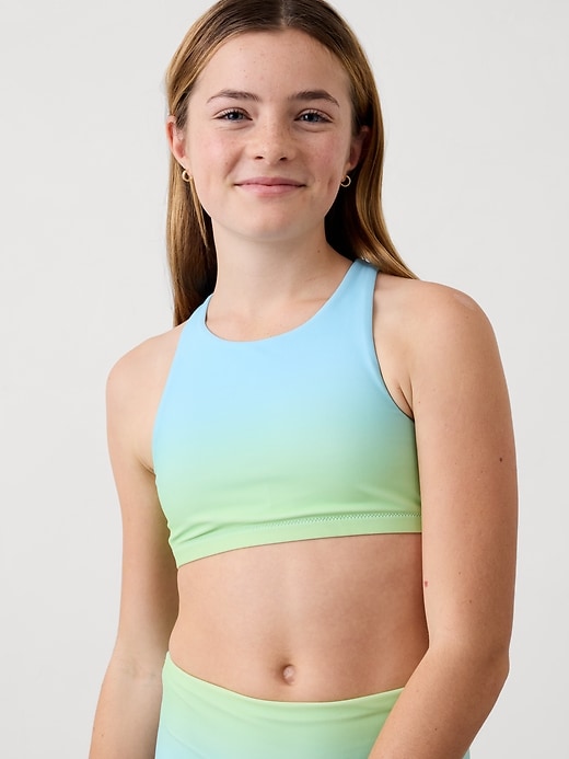 L'image numéro 1 présente Haut de bikini à encolure haute Ombre Athleta Girl