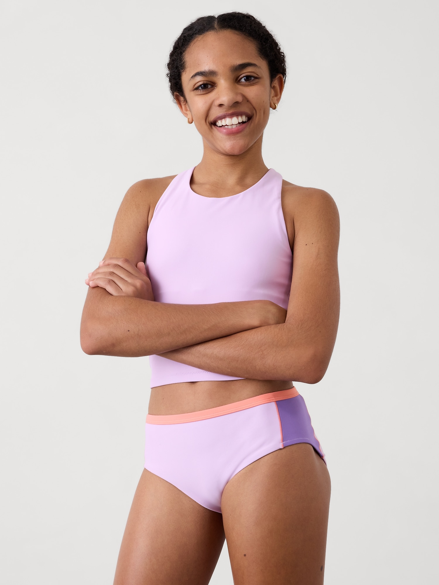 Bas de maillot réversible à taille moyenne et couleurs contrastantes Athleta Girl