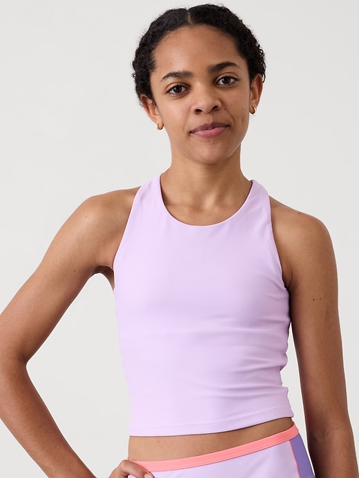 Image number 1 showing, Athleta Girl High Neck Crop Tankini