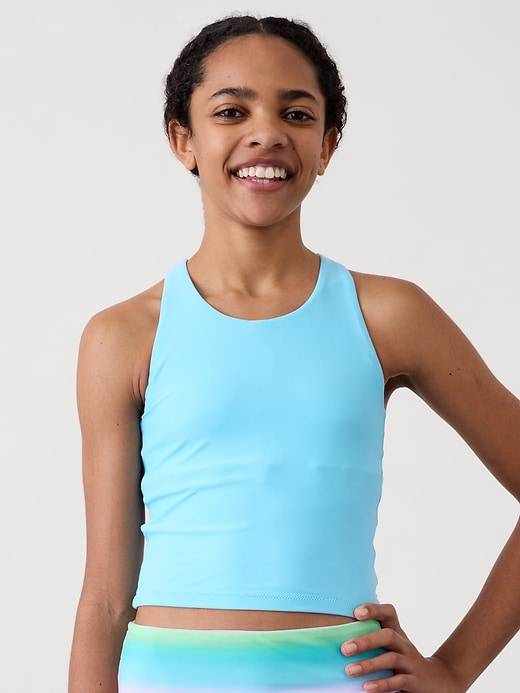 Image number 1 showing, Athleta Girl High Neck Crop Tankini