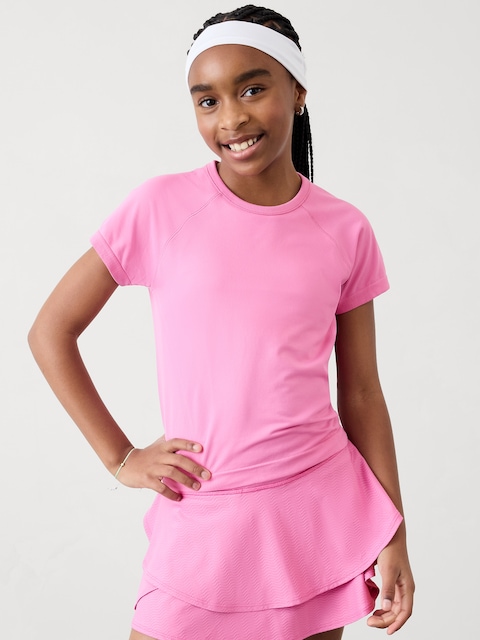 Athleta Girl Power Up Sport Length Tee - Peonies