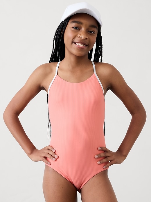 Image number 1 showing, Athleta Girl Adjustable One Piece Swimsuit