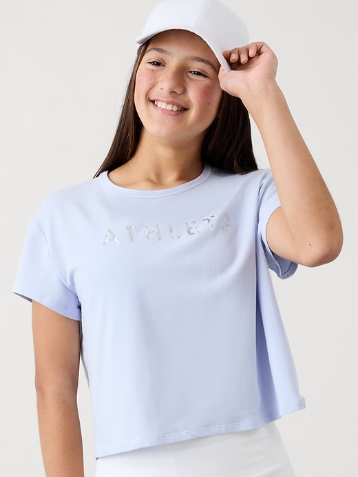 Image number 1 showing, Athleta Girl Right Moves Relaxed Tee