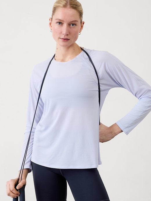 Image number 1 showing, Grid Knit Top