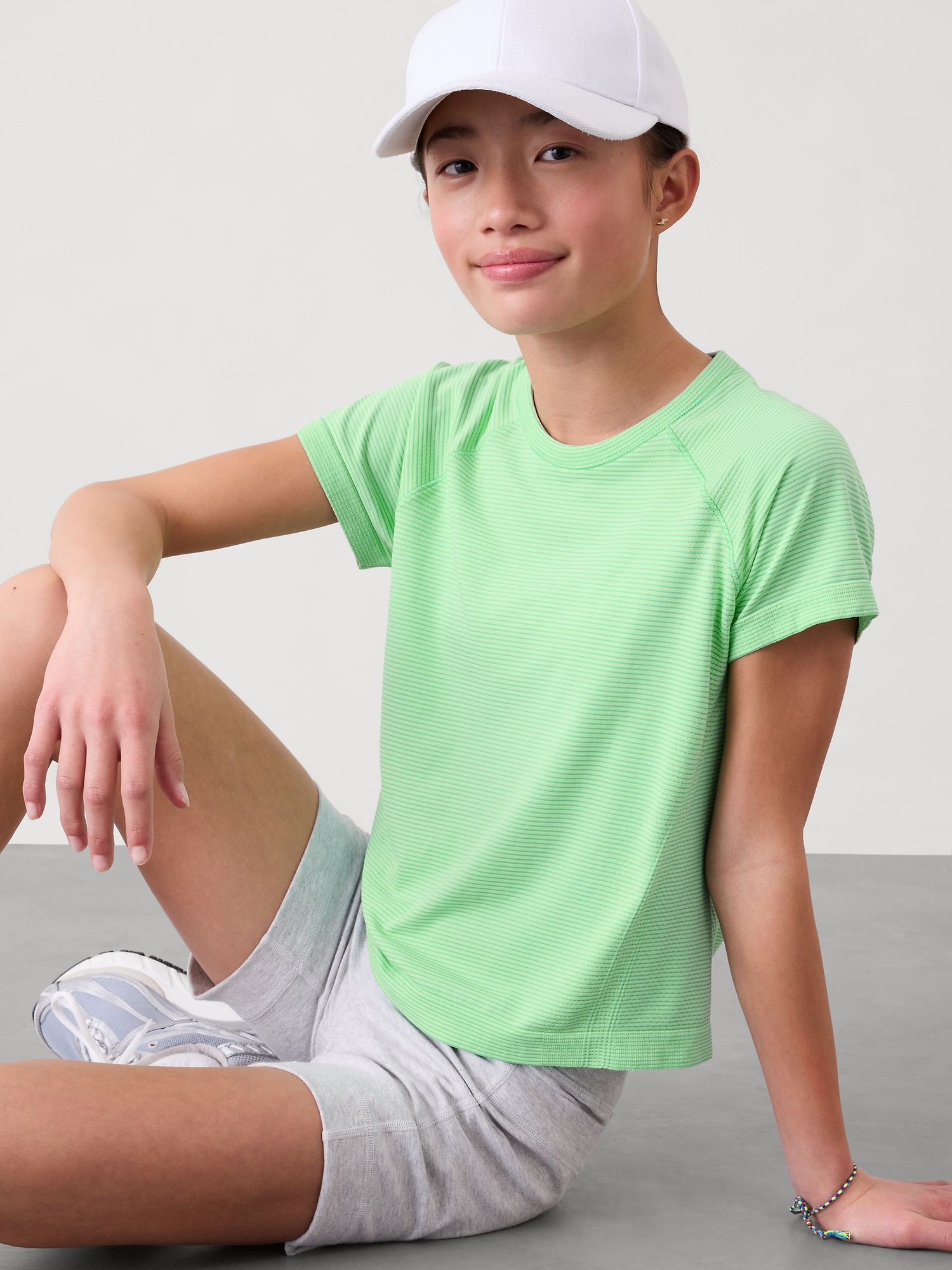 Athleta Girl Power Up Sport Length Tee - Green