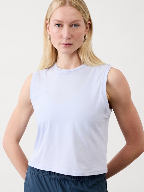 True Cotton Crop Tank - Blue