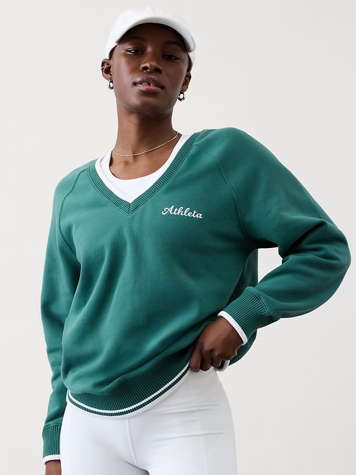 Image number 1 showing, Forever Fleece V-Neck Sweatshirt