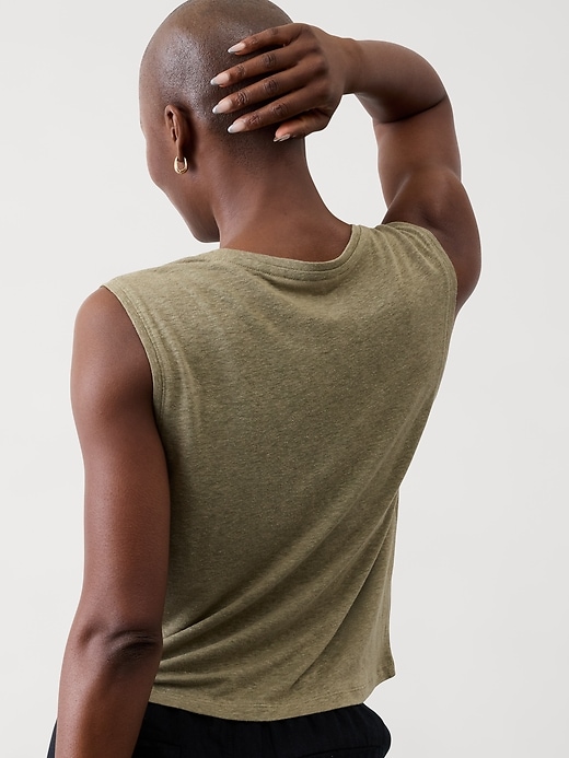 Image number 2 showing, Getaway Linen Blend Muscle Tank