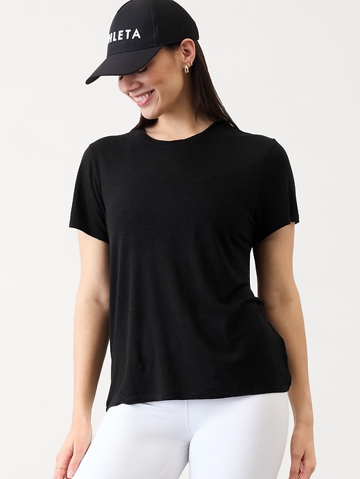 Image number 1 showing, Getaway Linen Blend Tee