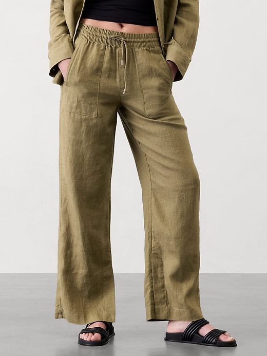 Image number 7 showing, Retreat Linen High Rise Wide Leg Pant