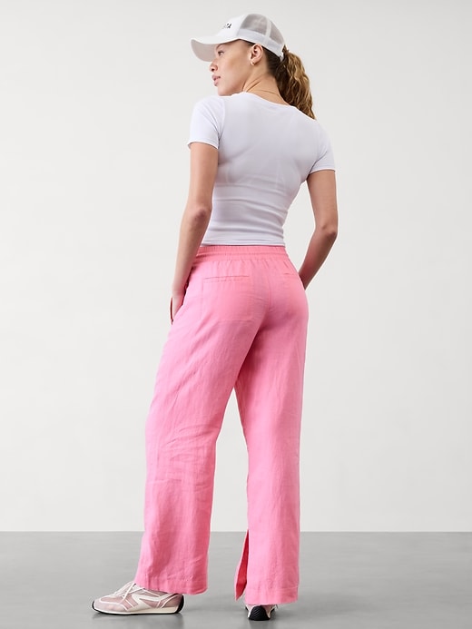 Image number 2 showing, Retreat Linen Mid Rise Wide Leg Pant