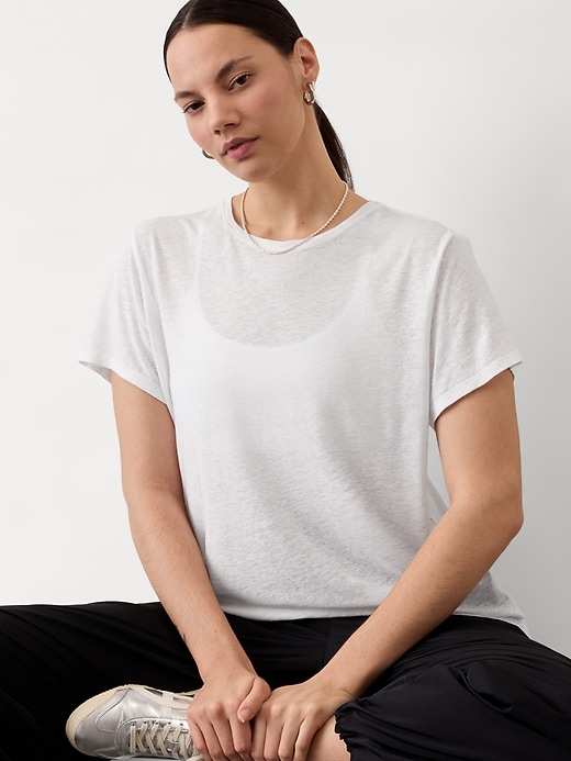 Image number 5 showing, Getaway Linen Blend Tee