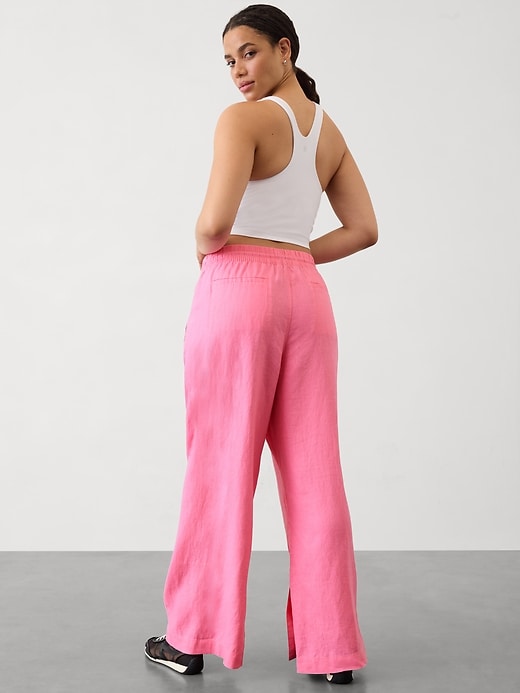 Image number 6 showing, Retreat Linen Mid Rise Wide Leg Pant