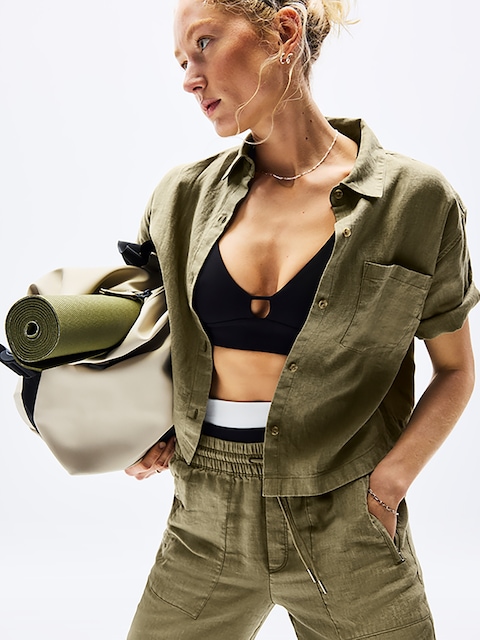 Retreat Linen Short Sleeve Shirt - Green