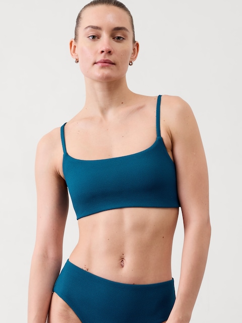 Scoop Pique Bikini Top A-C - Coastal Teal Pique