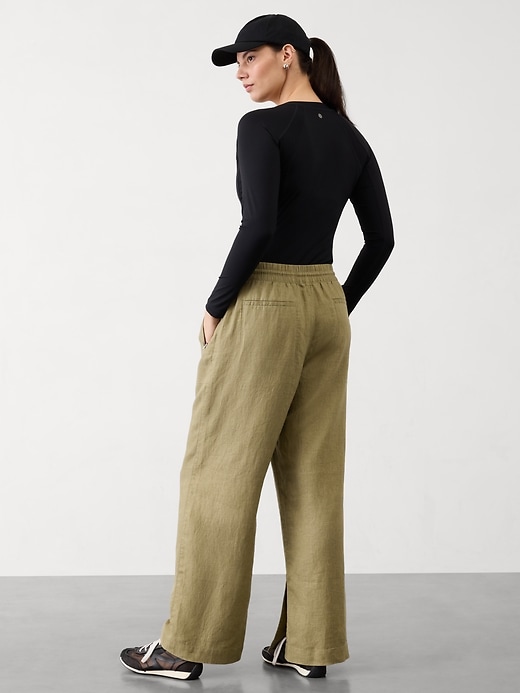 Image number 6 showing, Retreat Linen High Rise Wide Leg Pant