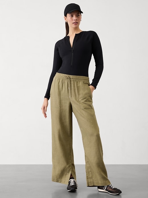 Image number 5 showing, Retreat Linen High Rise Wide Leg Pant