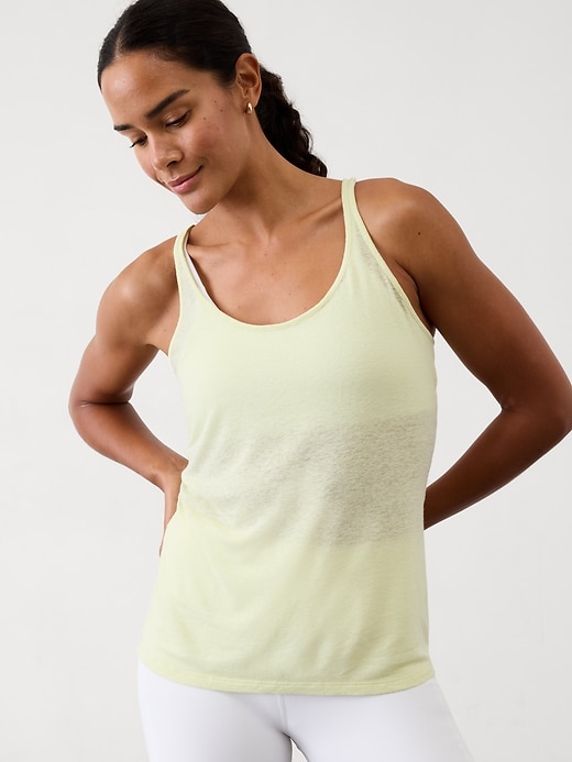 Image number 1 showing, Getaway Linen Blend Tank