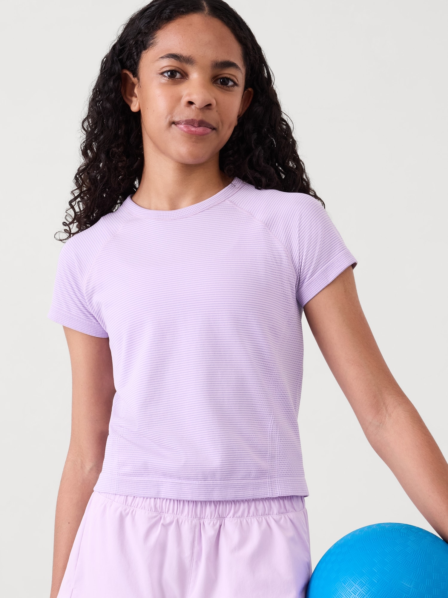 Athleta Girl Power Up Sport Length Tee - Purple