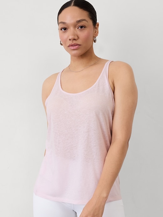 Image number 1 showing, Getaway Linen Blend Tank