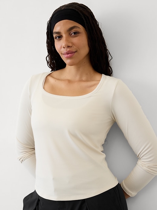 Image number 1 showing, Signature Rib Square Neck Top