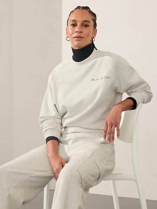 Image number 2 showing, Power of She Embroidered Crew Sweatshirt