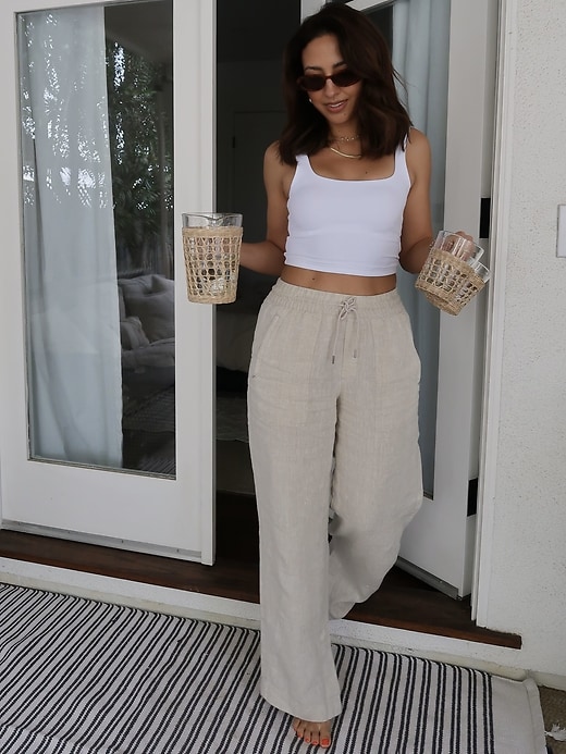 Image number 1 showing, Retreat Linen High Rise Wide Leg Pant