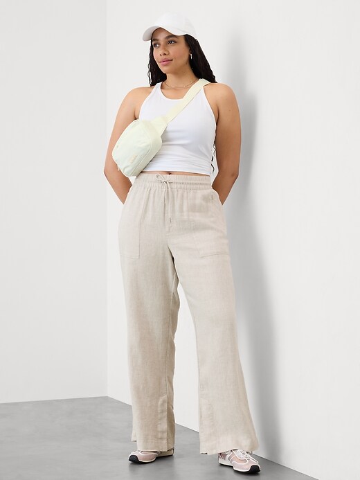 Image number 7 showing, Retreat Linen High Rise Wide Leg Pant