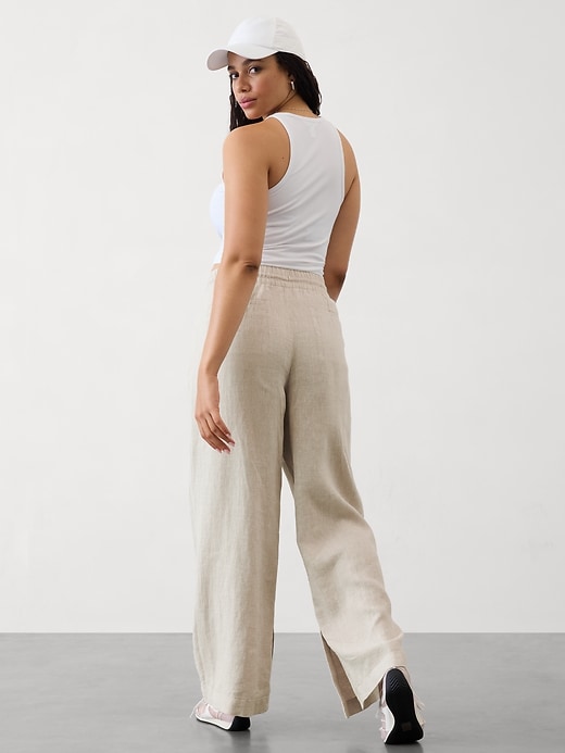 Image number 8 showing, Retreat Linen High Rise Wide Leg Pant