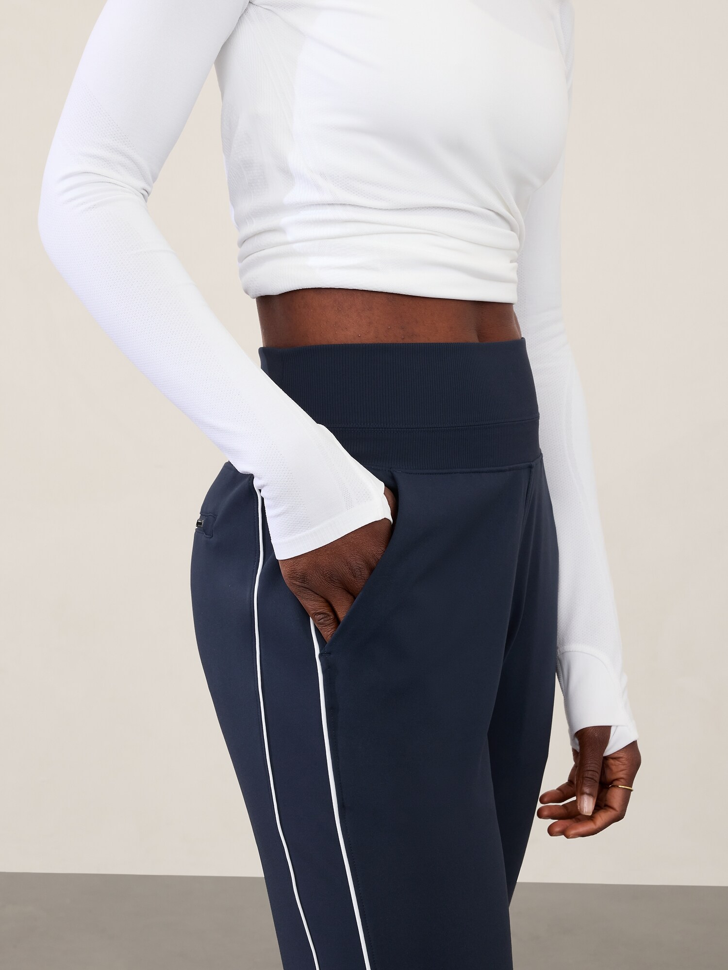 Pantalon de jogging à taille haute et jambe à bandes latérales Venice