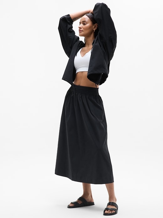 Image number 7 showing, Midday Mid Rise Midi Poplin Skirt
