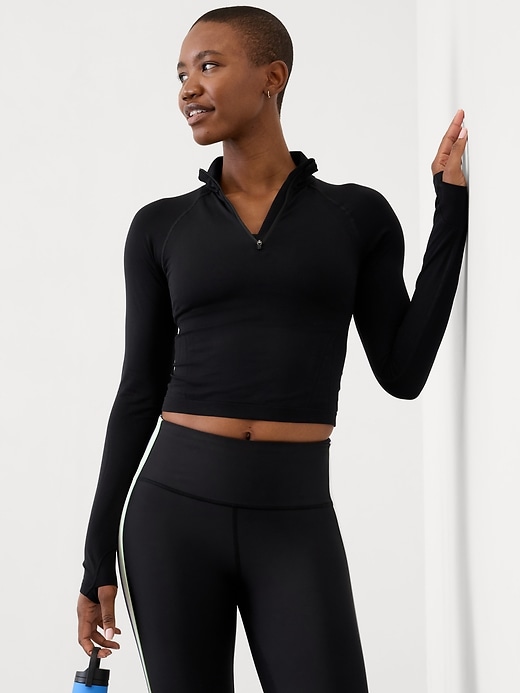 Image number 4 showing, Momentum Seamless Crop Half Zip